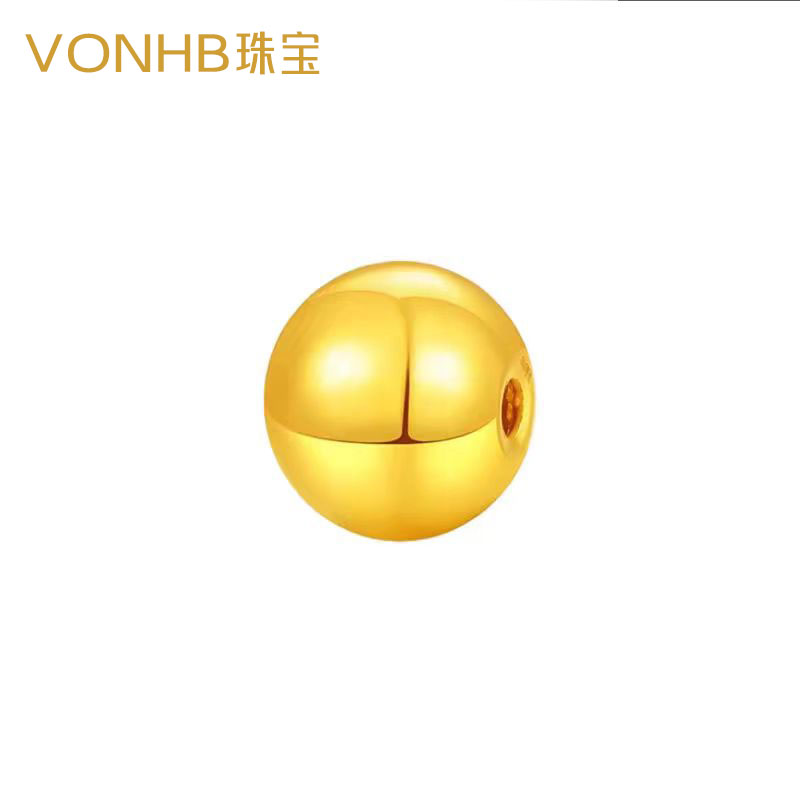 VONh ゴールド 999 ブレスレット 2つの世界 ロータス ゴールド 転写ビーズ ハードゴールド DIY ゴールドビーズ スルーホール 小さなゴールドビーズ