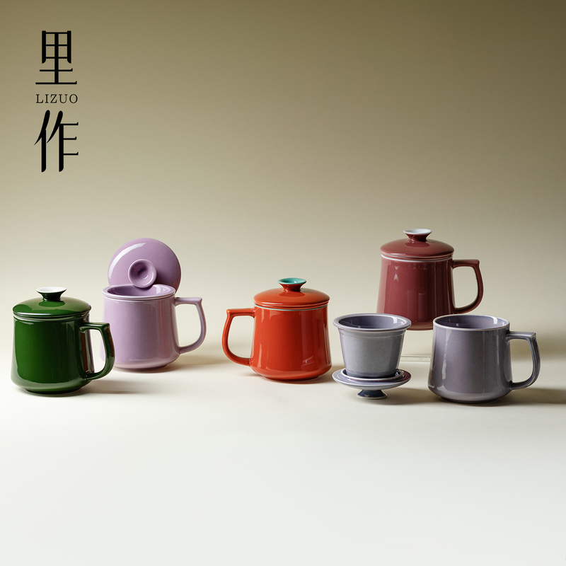 Lizuo Forbidden City Red Mug with Filter Three-Piece Set Ceramic Water Cup Office Personal Tea Cup Tea Set Lizuo Forbidden City Red Mug with Filter Three-Piece Set Ceramic Water Cup Office Personal Tea Cup Tea Set