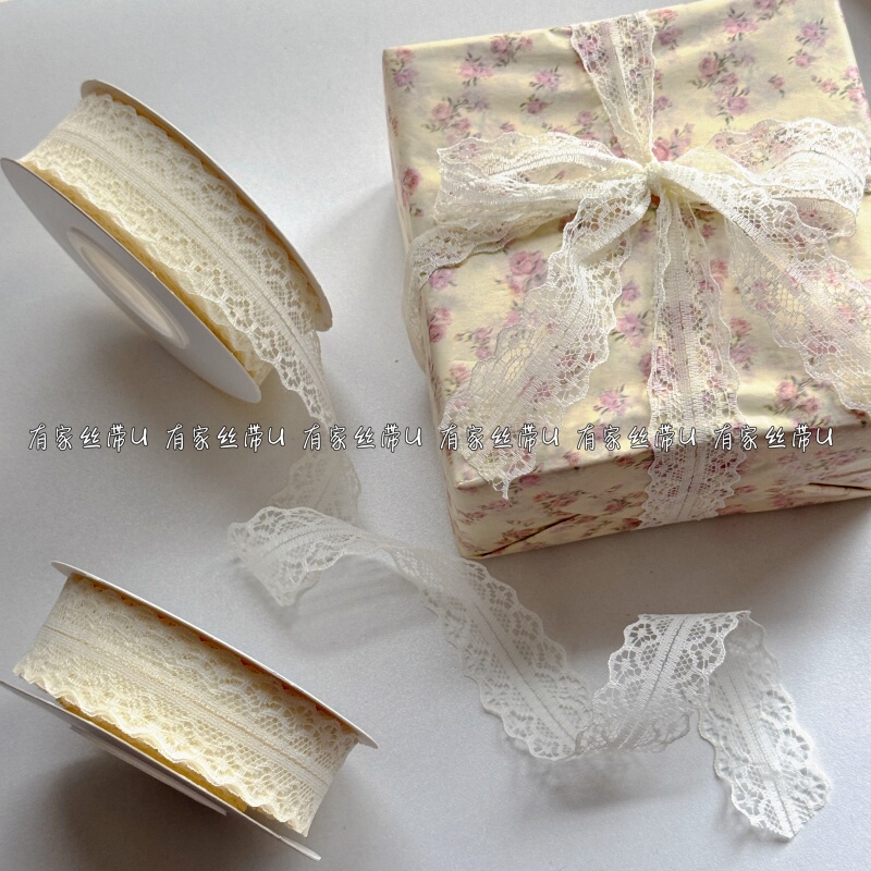 ins Lace Ribbon Handmade DIY Mesh Embroidery Lace Cake Tie Rope Gentle Girly Gift Decoration Tulle Ribbon