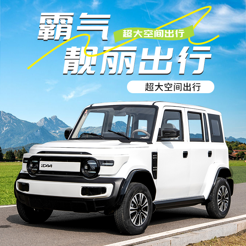 Electric Four-Wheel Mobility Scooter for Home Use, Fully Enclosed New Energy Hybrid Car, Four-Wheel Electric Vehicle for the Elderly