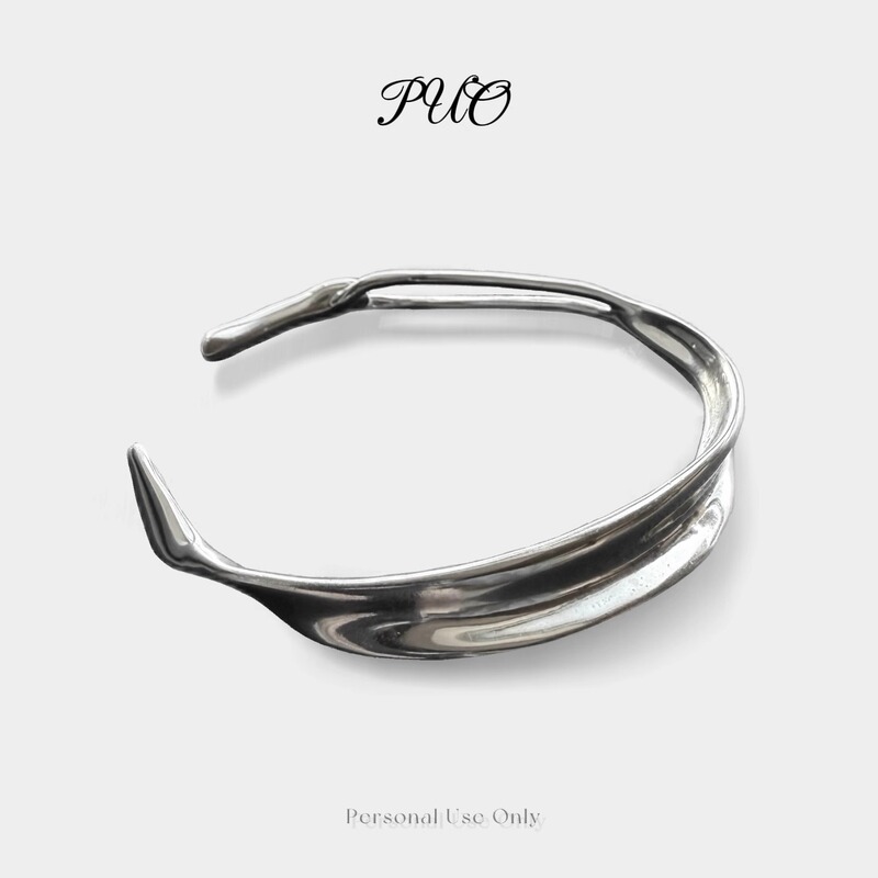 Personal Use Only「Fetters•Ong」925 Silver Bracelet with High-End Temperament, Open and Adjustable