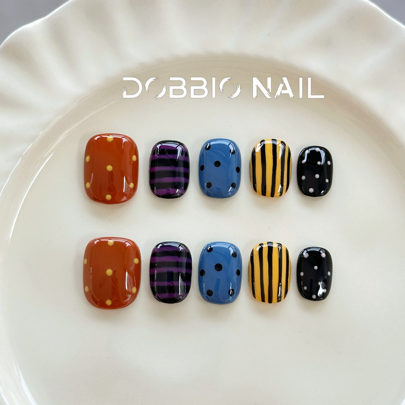 Dobbio【Girl's Prayer】Polka Dot Art Color-Blocking Dopamine Handmade Wearable Nails High-End Nail Art Nail Tips