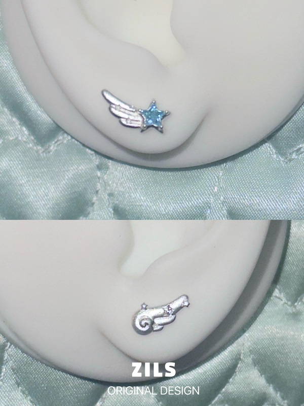 Zils Original Design Little Angel Wings Earrings, Niche High-End 925 Sterling Silver Versatile Cute Earrings