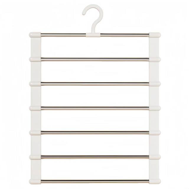 Multifunctional trouser rack ladder trouser hanging folding trouser rack stainless steel trouser hanging clip multi-layer seamless storage trouser hanging rack