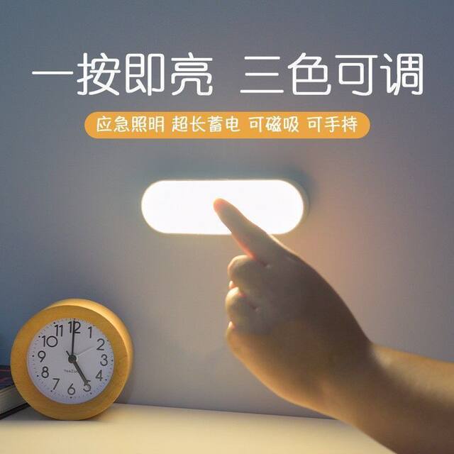 Night Light, Magnetic Lamp, Bedside Lamp for Dormitory Bed, Rechargeable Desk Lamp, Dormitory Study Lamp, Reading Lamp for College Students