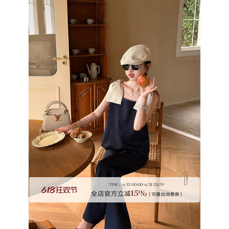 Liu Xiongxiong Mcmax【Jumping Stars】Super Popular Age-Reducing Bowknot Vest and Straight-Leg Pants Fashion Set for Women Liu Xiongxiong Mcmax【Jumping Stars】Super Popular Age-Reducing Bowknot Vest and Straight-Leg Pants Fashion Set for Women