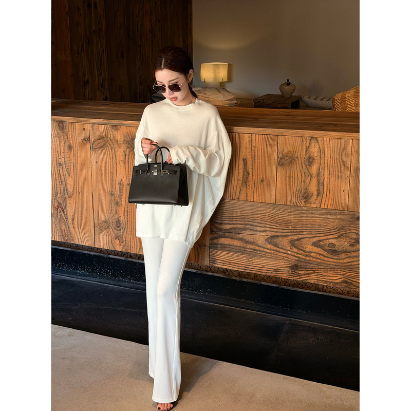 Liu Xiongxiong Mcmax【Lazy Air·Set】Light and Mature Style Batwing Sleeve Top and Casual Pants Set for Women Liu Xiongxiong Mcmax【Lazy Air·Set】Light and Mature Style Batwing Sleeve Top and Casual Pants Set for Women