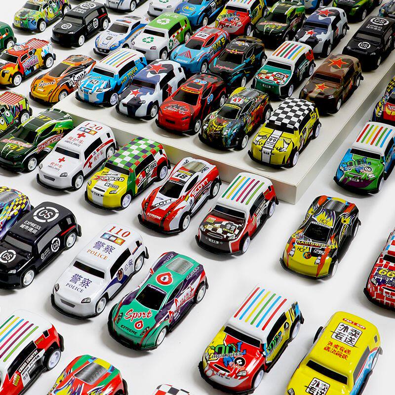 Children's Boys' Alloy Toy Car Pull-Back Mini Metal Inertia Car Tin Model Racing Toy