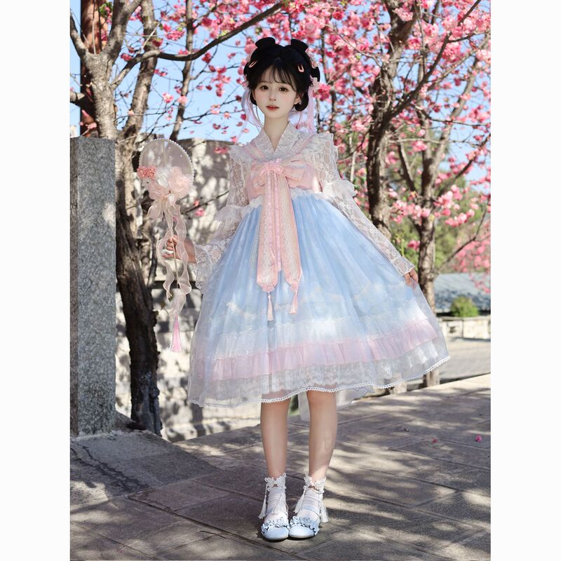 [Taozhao Chunhe] Korean Mushroom Cool ~ Original Design Lolita Dress Chinese Style Jsk Suspender Dress Summer