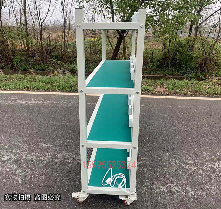 Мучительный 防静电货架老化架测试架多层插排电源多功能货架移动置物架周转车