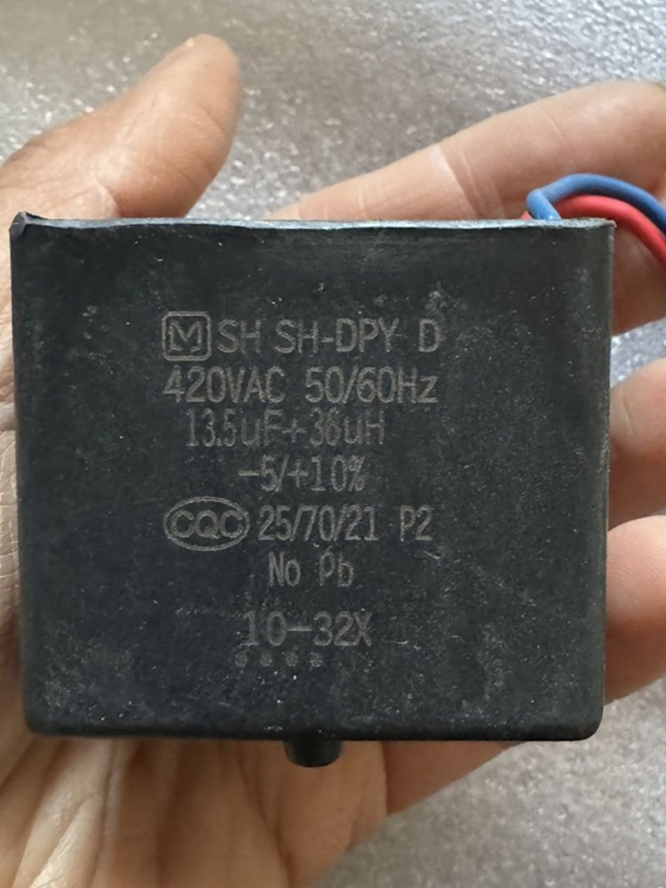 Suitable for Panasonic Fully Automatic Washing Machine Capacitor Cbb65D Sh-Dpyd13.5Uf420V Motor Starting Capacitor