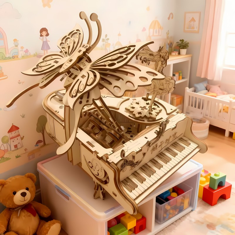 DIY Piano [Music Box] 3D Stereo Building Block Puzzle Ornament as a Birthday Gift for Boys and Girls