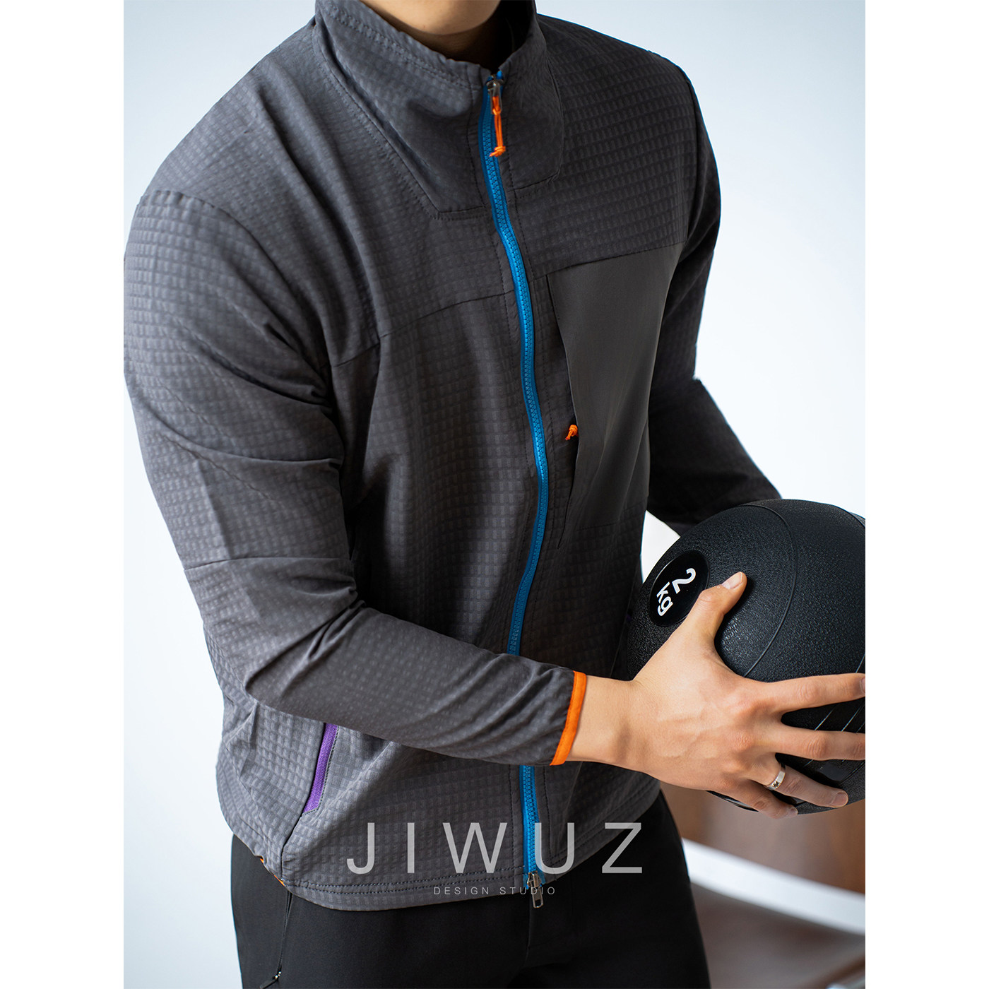 JIWUZ 春秋アウトドアハイキング登山用伸縮性通気性防風耐摩耗性3Dカット軽量ジャケット