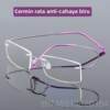 Genuine anti-blue light flat mirror light mirror memory gold rimless eyeglasses for men and women with no degree of number of eyes and radiation protection glasses can be matched
