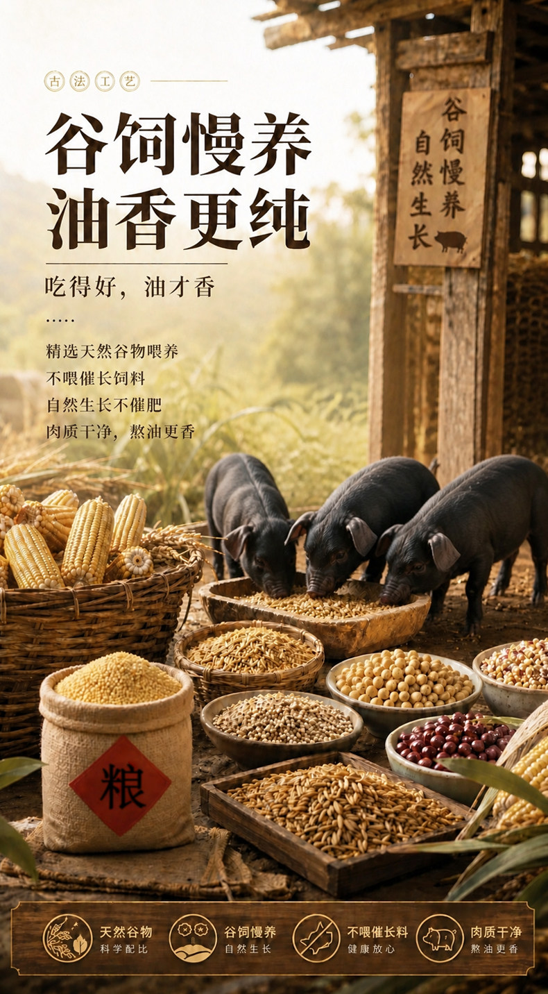 安享好物 安享A级猪油-干饭熊饱饱黑猪猪油 国标 