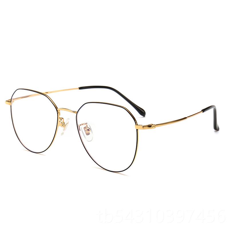 Authentic radiation-proof eye-proof blue light glasses for women, Korean version, trendy men's computer goggles, ultra-light poly-shaped edge, pure titanium legs, close-up