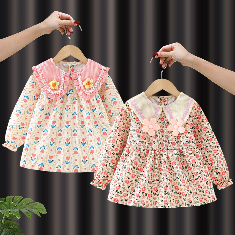 Children's smock c baby eating bib waterproof anti-dirty rice pocket kindergarten apron autumn and winter girls girls wear backwards