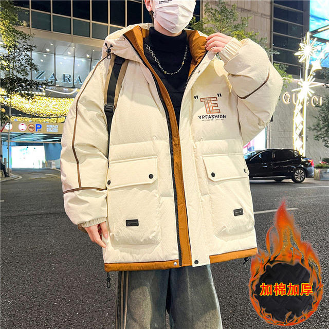 Woodpecker Youth Winter down Cotton Jacket Thickened Cotton Coat Warm Cotton Clothing Trendy Winter Jacket Men's Outerwear