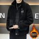 Woodpecker velvet jacket men's winter casual stand-up collar thickened warm and cold-resistant jacket loose and versatile cotton clothing trendy