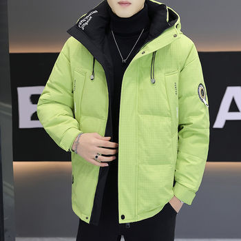 Woodpecker down Jacket Men's Winter 2025 New Casual Parka Hooded Patchwork Thickened Warm Coat