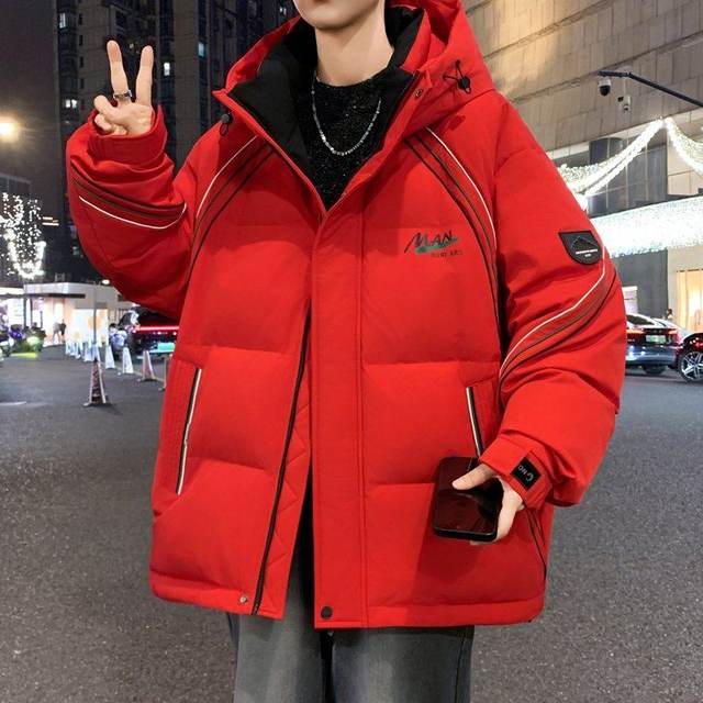 Woodpecker Handsome Down Jacket Men's Winter Thickened Warm Jacket Middle and High School Students White Duck Down Coldproof Jacket