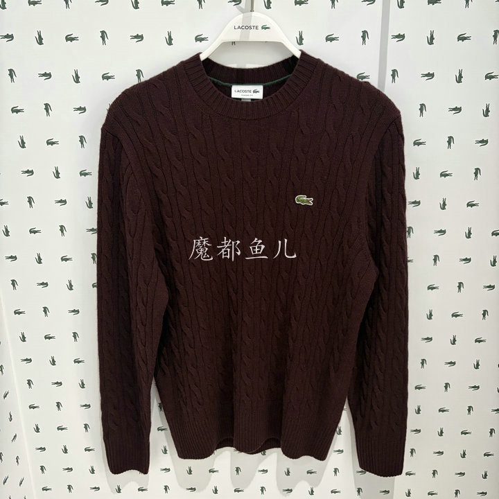 Ah2924 French Crocodile Lacoste 2026 Autumn and Winter New Men's Comfortable Cable Knit Sweater