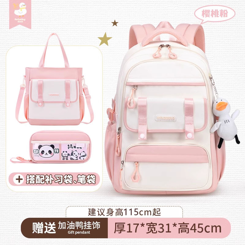 British Schoolbags for Primary School Girls from Grades One to Six, Large Capacity, Good-Looking, Lightweight, Burden-Reducing, Spine-Protecting Kidsren's Backpacks