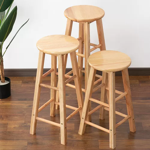 Современный простой бытовой барный стул из цельного дерева, барный стул, магазин чая с молоком, фото, высокий табурет, высокий деревянный табурет, скандинавский высокий табурет