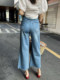 Designed Floral Hollow-Out Jeans for Women, 2025 Summer Thin Style, Plus Size, Pear-Shaped Body, High-Waisted Straight Wide-Leg Pants
