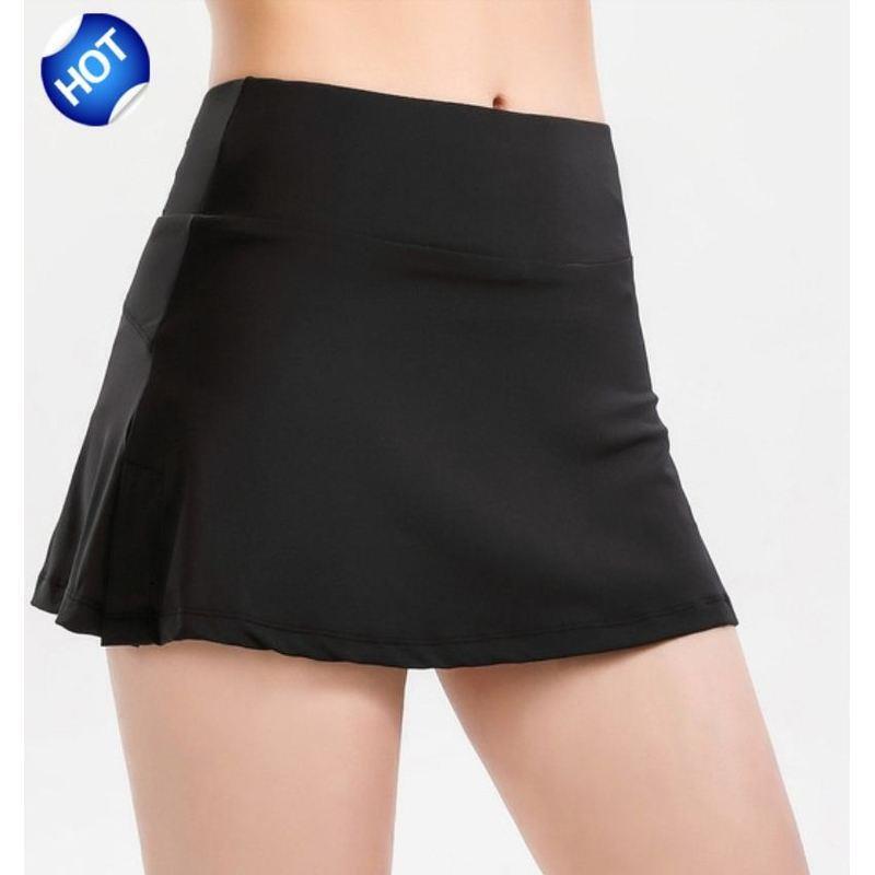Black Swimming Skirt, Women's Swimming Trunks, Lower Body Cover-Up, Anti-Exposure Shorts, Flat-Angle Women's Quick-Drying Beach Sports Skirt