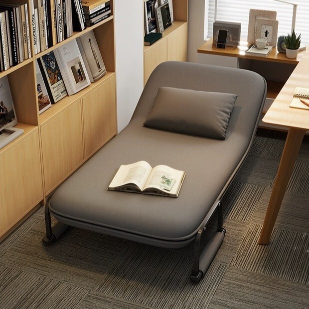 Folding Bed for Lunch Break, Single Bed, Recliner, Office Nap, Dual-Purpose Small Sofa Bed, Simple Companion Bed, Adult Home Use