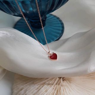 Srrmhyn devil's heart necklace women's trendy ancient style jewelry cold style gift ancient style clavicle chain light