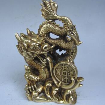 Antiques and miscellaneous handicrafts, retro old zodiac dragon ornaments, bronze ornaments tq-046