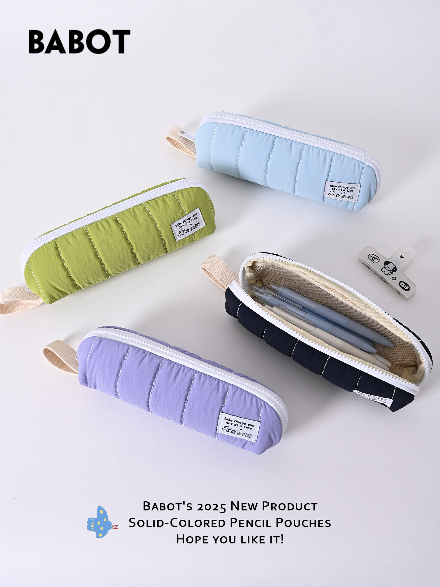 Babot Pencil Case, Cute Stationery Box, Simple and Portable Small Storage Bag, High Aesthetic Value, ins Style Student Stationery Pencil Bag