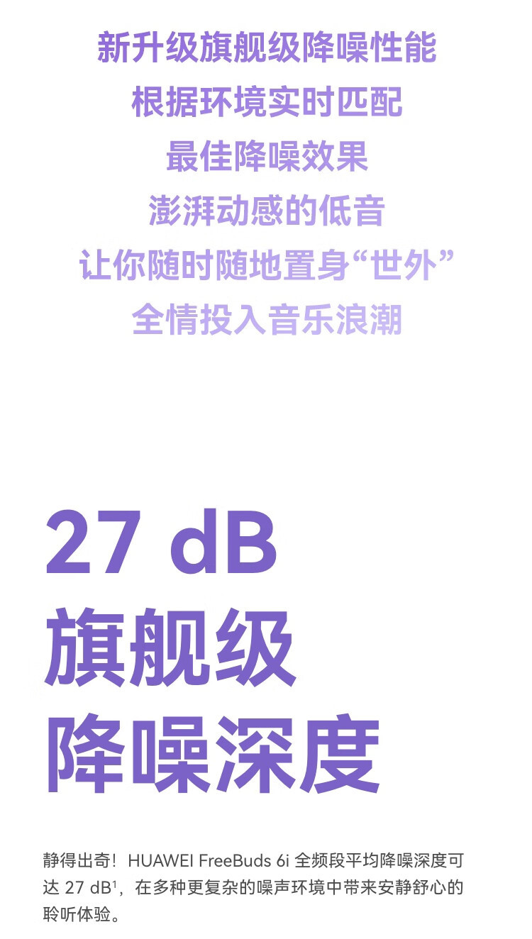 【Hong Kong Direct Mail】 Huawei FreeBuds 6i Wireless Bluetooth Earphones Midnight Black *1 Super Magnetic Surge Bass