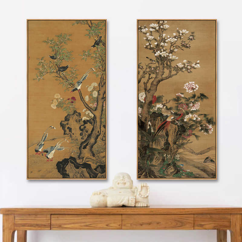 人気の新作 掛軸 桜木幸堂「玉堂富貴」手描き水墨画 世界に二