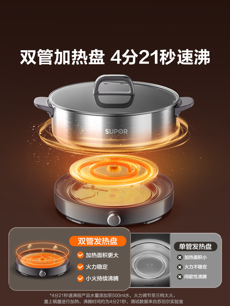 Supor Electric Hot Pot, Household Electric Pot, Detachable Electric Frying Pan, Hot Pot, Multifunctional All-In-One Frying and Cooking Pot, New Model