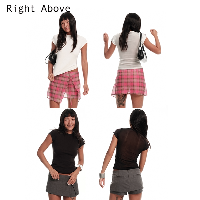 Right Above 【Tian Xiwei and an Qi's Same Style】40S Quality Combed Cotton with Mesh Back Patchwork T-Shirt