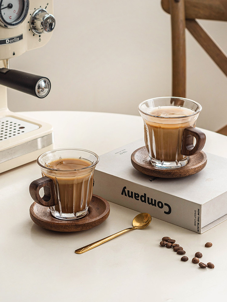 Creative Glass Coffee Cup, High-End and Exquisite American Coffee Extraction Cup Set, for Home Use, for Men and Women, for Personal Use