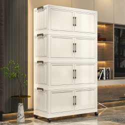 Thickened Storage Cabinet For Home Baby Wardrobe Multi-layer Snack Storage Cabinet Foldable Clothes Pants Plastic Storage Cabinet