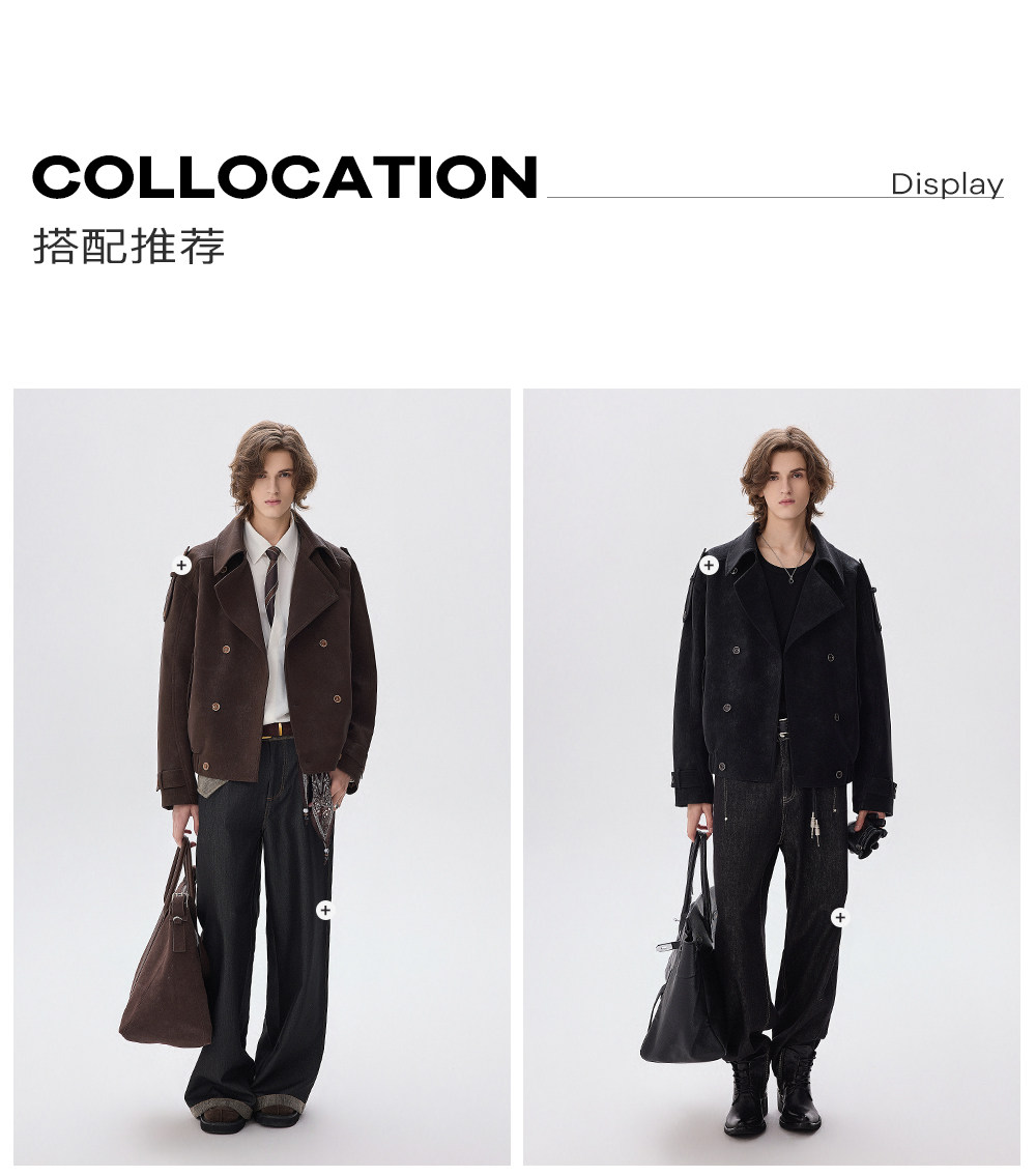 CHOR Black Double-Breasted Trench Coat