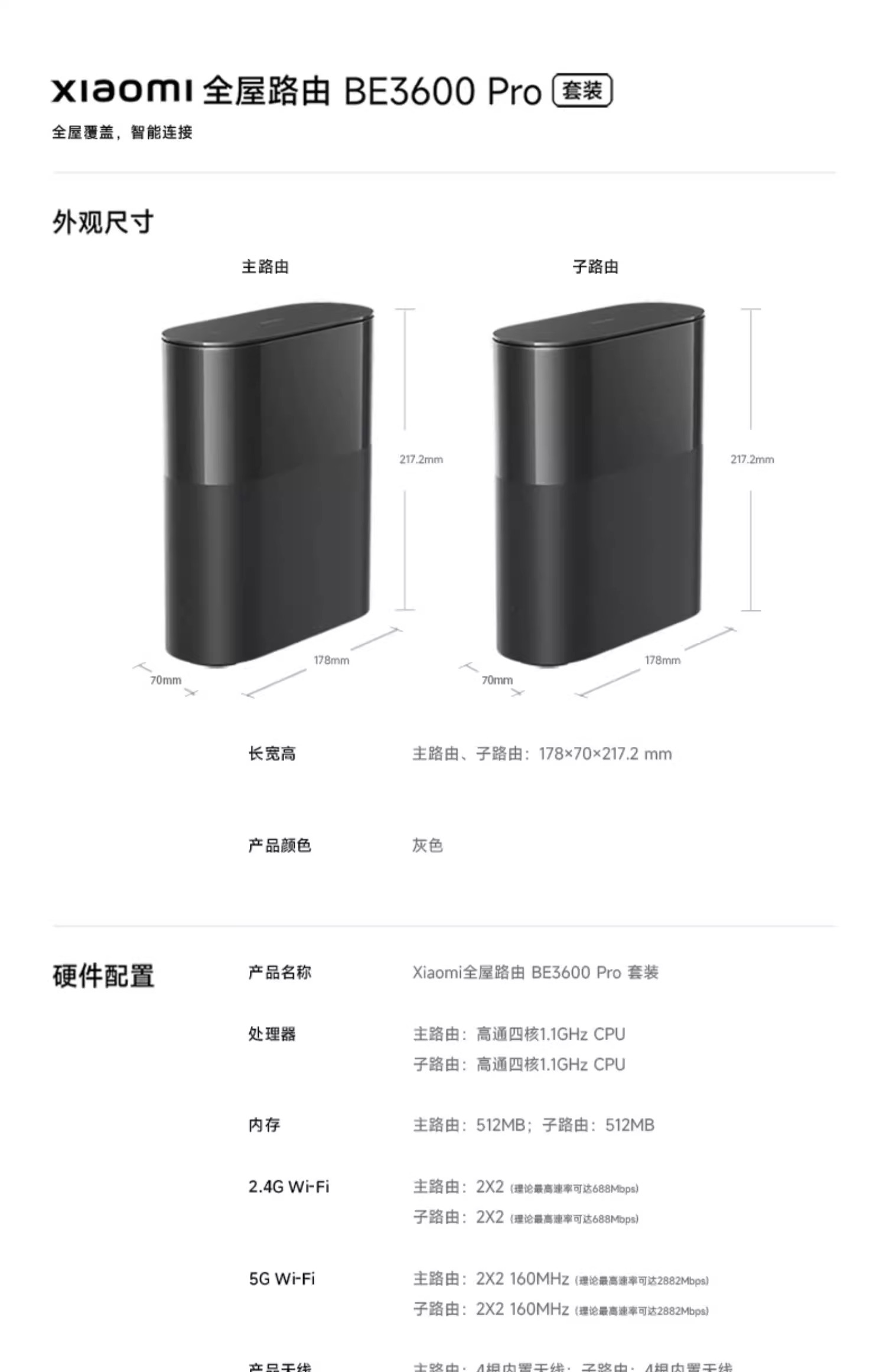 Распределенный маршрутизатор 补15%|小米xiaomi全屋路由 be3600pro米家智能联动蓝牙网关全屋全覆盖信号高速稳定无死角家用全屋wifi路由器 MIUI