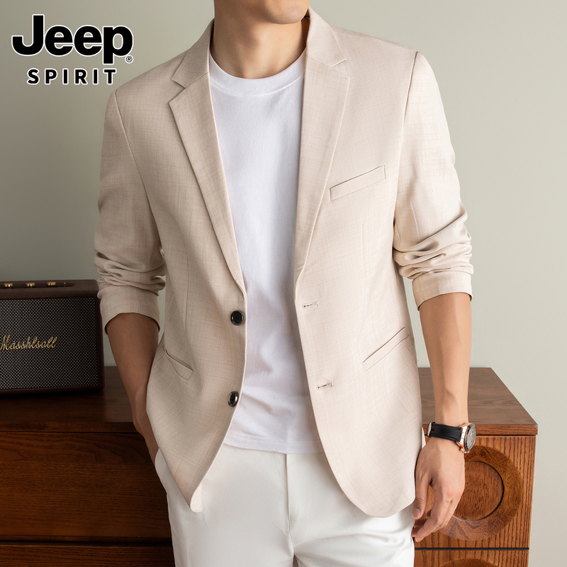 Jeep Middle-Aged Dad Blazer Autumn 2026 New Casual Versatile Slim-Fit Suit Men's Single Blazer Jeep Middle-Aged Dad Blazer Autumn 2026 New Casual Versatile Slim-Fit Suit Men's Single Blazer