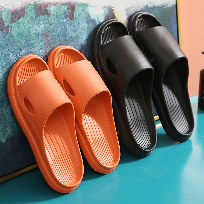Home Slippers for Women, Summer Indoor Soft-Soled Household Bathroom Slippers for Couples, Simple Silent Non-Slip Bathing Slippers for Men