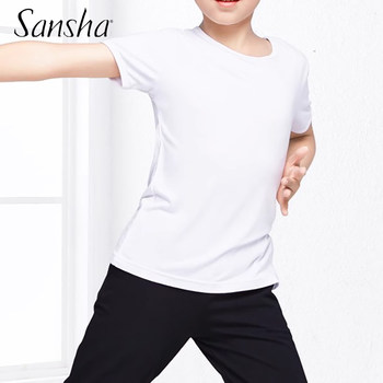 Sansha Kidsren's Dance Clothing, Boys' Short-Sleeved Dance Clothing, Men's T-Shirt, Ballet Training Top