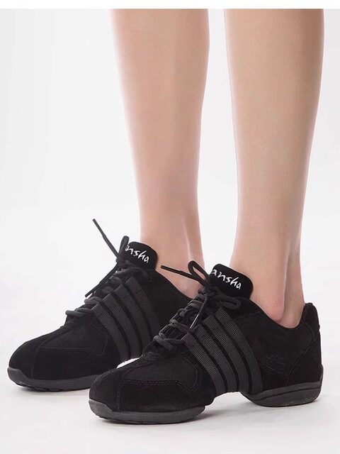 Sansha France Sansha Fitness Plaza Sports Dance Shoes Cowhide Rubber Soft Sole Modern Jazz Dance Shoes for Women