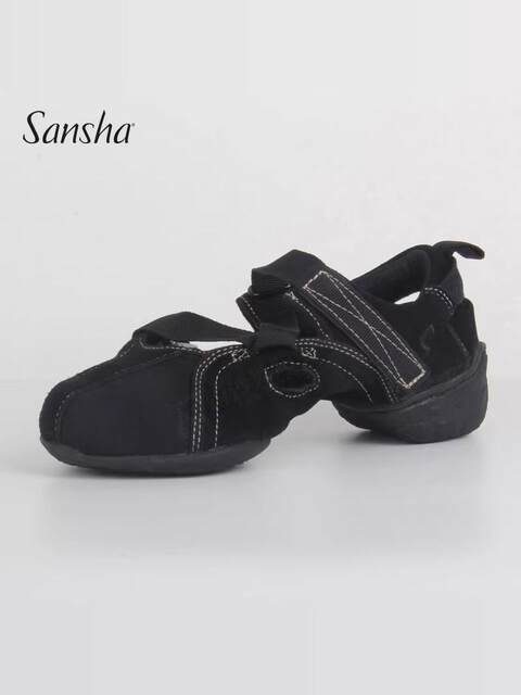 Sansha Women's Dance Shoes with Double Soles, Jazz Dance Shoes, Suede Leather Canvas Upper, Modern Dance Shoes, Fitness Shoes