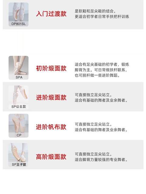 Sansha Beginner Ballet Practice Shoes with Straps, Entry-Level Satin Pointe Shoes, Hard Shoes