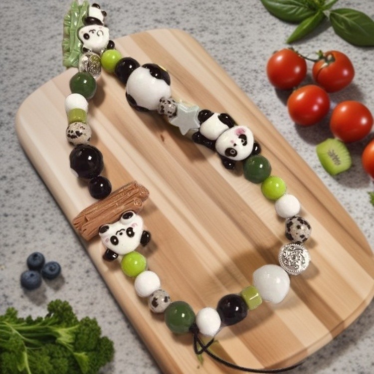 Cartoon Original Chinese Panda Mobile Phone Chain, Panda Mobile Phone Charm, Cute CCD Bag Camera Chain, Qixi Festival Gift