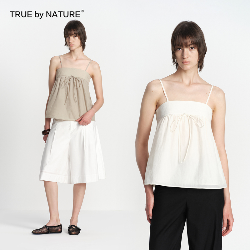 True by Nature Retro Patchwork Design Backless Slim-Fit Sleeveless Camisole for Women True by Nature Retro Patchwork Design Backless Slim-Fit Sleeveless Camisole for Women